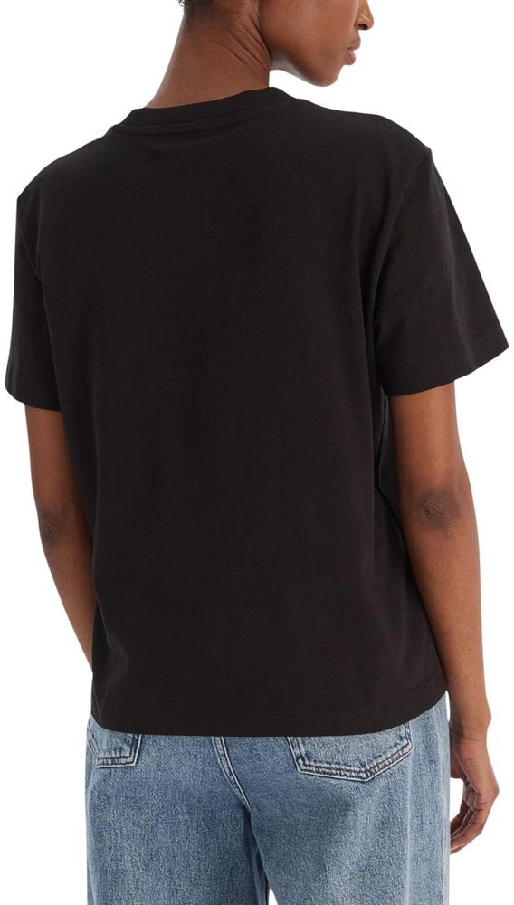 Calvin Klein Jeans Black Cotton T-Shirt Zwart
