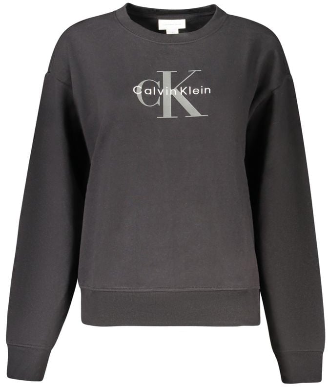 Calvin Klein Black Cotton Women's Sweatshirt Zwart