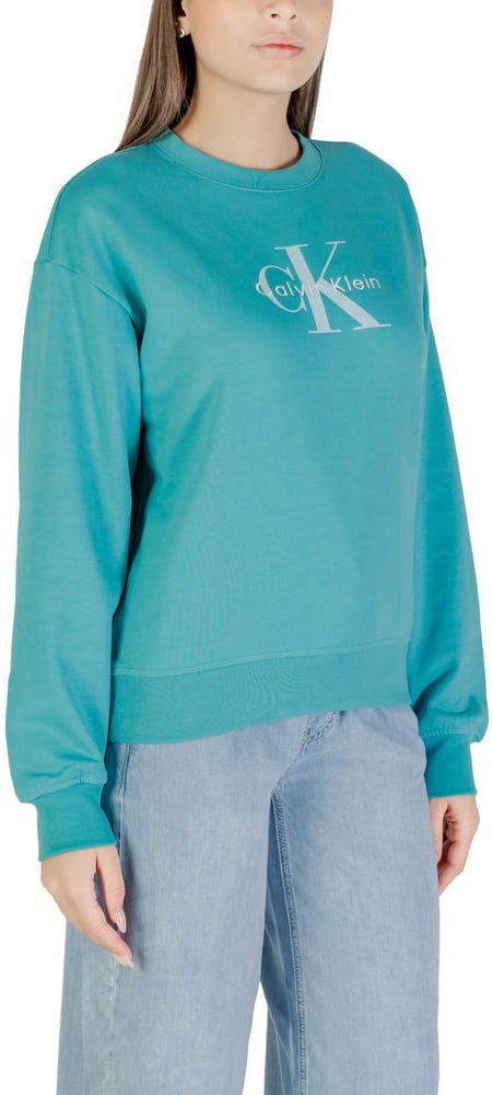 Calvin Klein Jeans Blue Cotton Sweatshirt Blauw