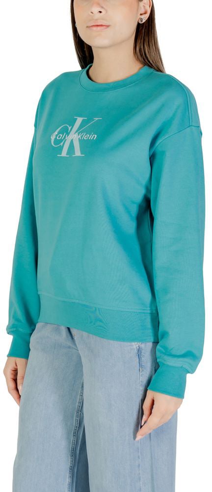 Calvin Klein Jeans Blue Cotton Sweatshirt Blauw