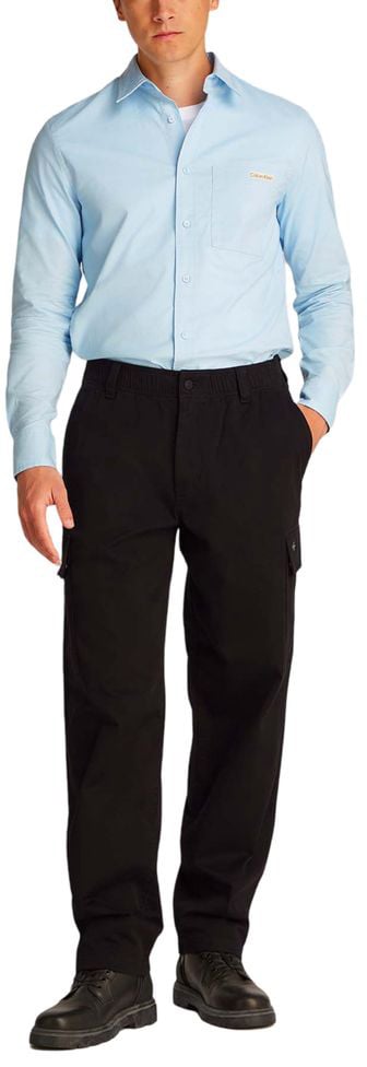 Calvin Klein Jeans Black Cotton Cargo Pants Zwart