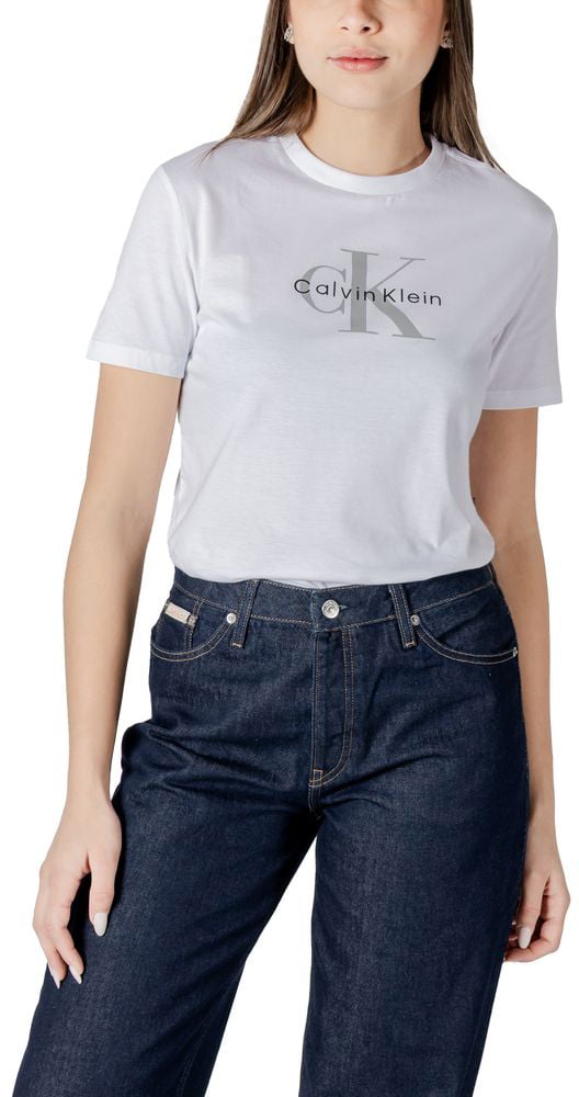Calvin Klein Jeans White Cotton T-Shirt Wit