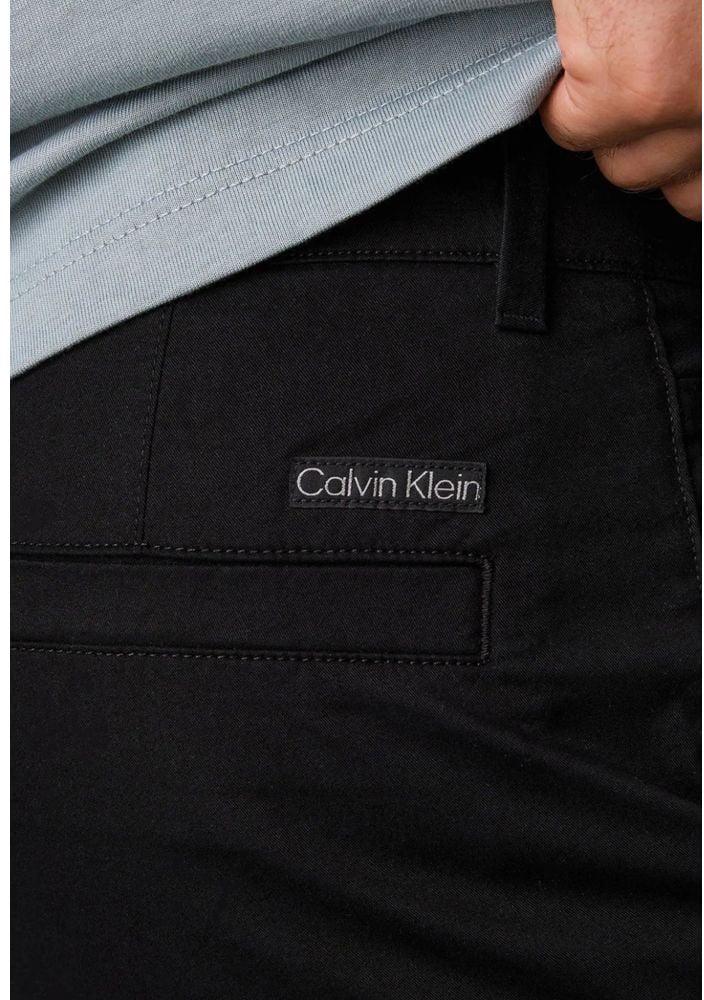 Calvin Klein Jeans Black Recycled Cotton Chino Pants Zwart