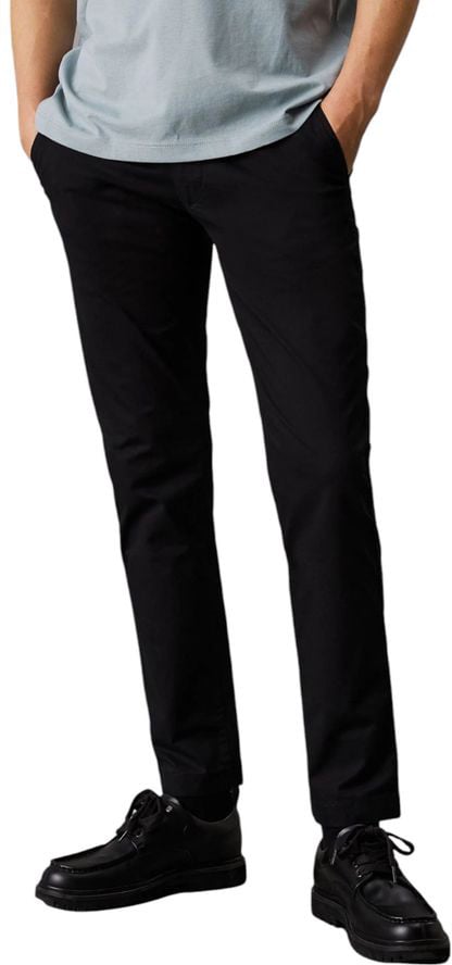 Calvin Klein Jeans Black Recycled Cotton Chino Pants Zwart