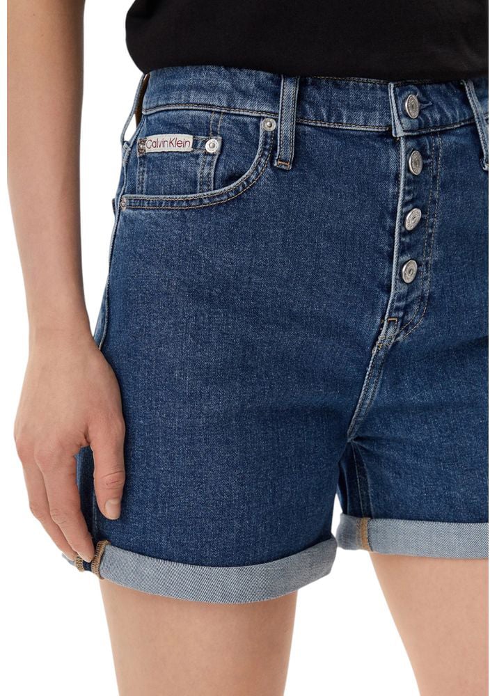 Calvin Klein Jeans Blue Cotton Shorts Blauw