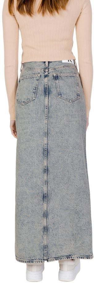 Calvin Klein Jeans Blue Cotton Long Skirt Blauw