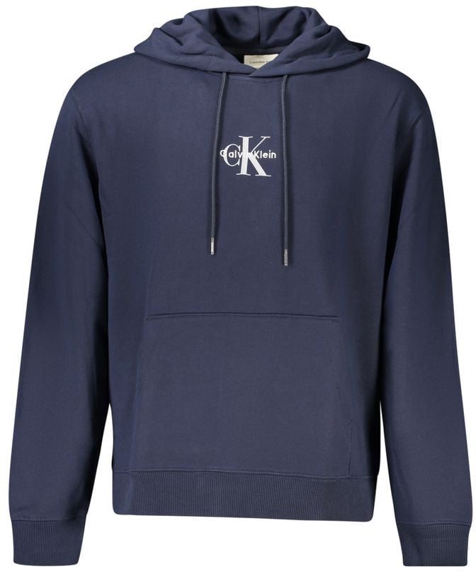 Calvin Klein Blu Cotton Men Sweatshirt Blauw