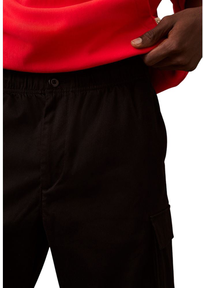 Calvin Klein Jeans Black Cotton Cargo Pants Zwart