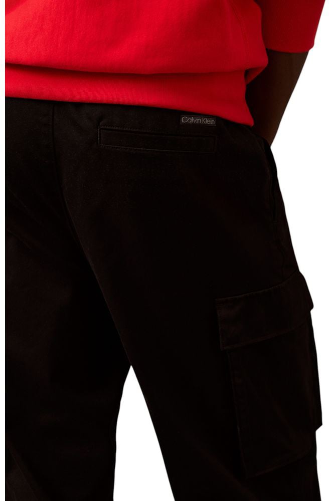 Calvin Klein Jeans Black Cotton Cargo Pants Zwart