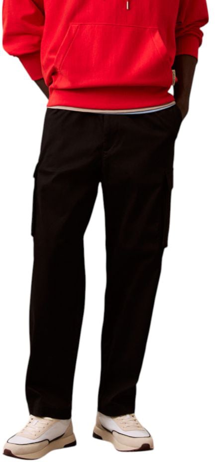 Calvin Klein Jeans Black Cotton Cargo Pants Zwart