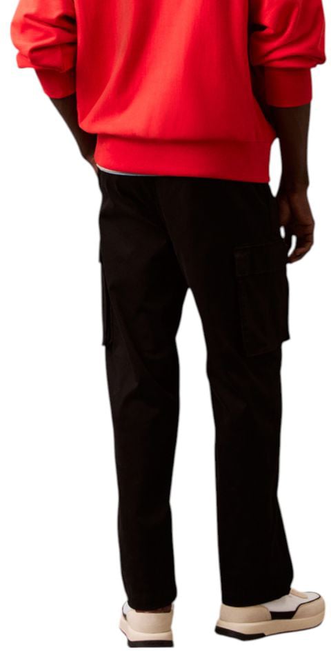 Calvin Klein Jeans Black Cotton Cargo Pants Zwart