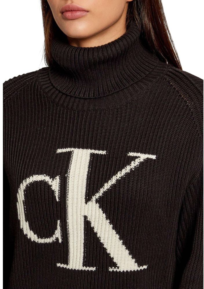 Calvin Klein Jeans Black Cotton Sweatshirt Zwart