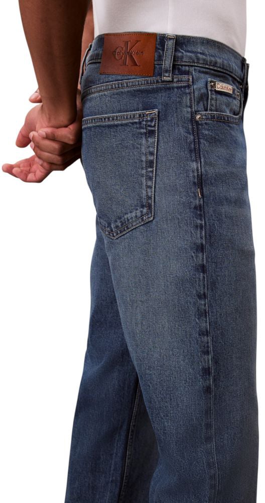 Calvin Klein Jeans Blue Cotton Relaxed Fit Jeans Blauw