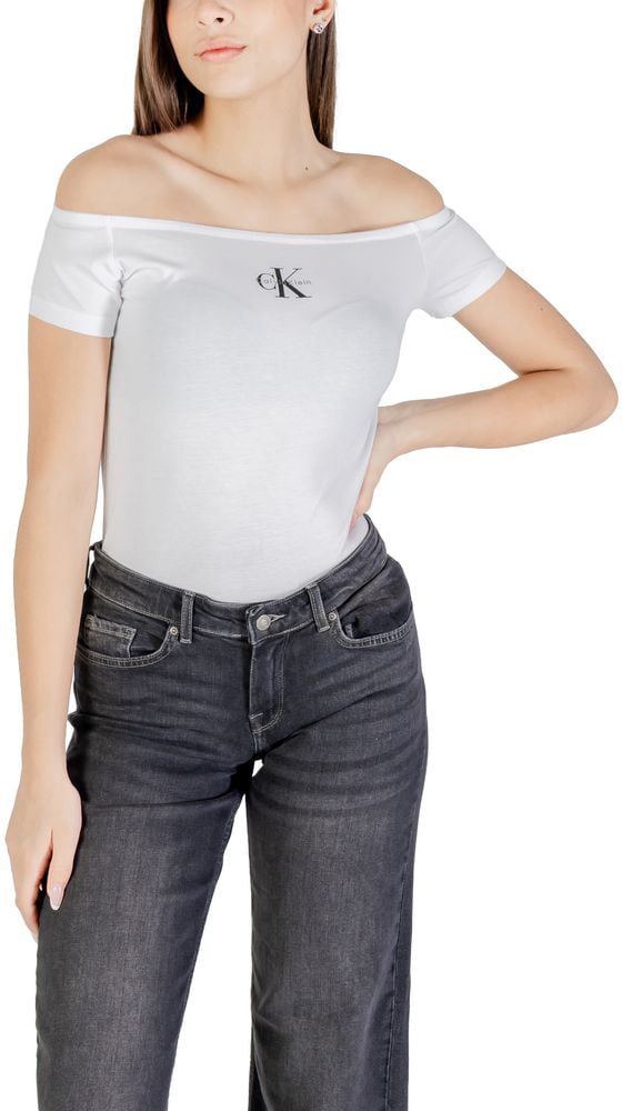 Calvin Klein Jeans White Cotton T-Shirt Wit