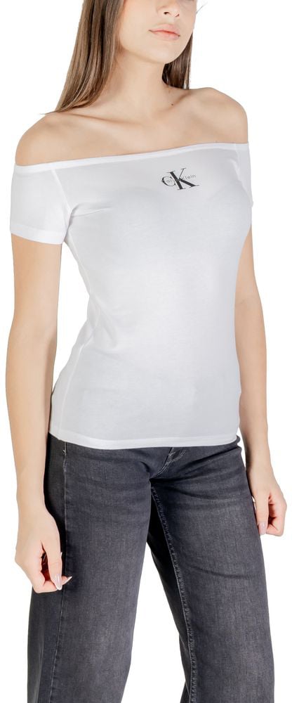 Calvin Klein Jeans White Cotton T-Shirt Wit