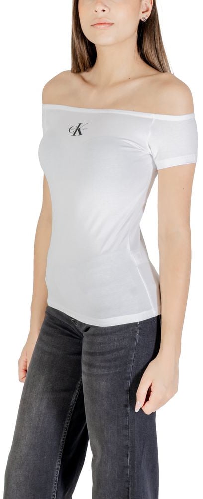 Calvin Klein Jeans White Cotton T-Shirt Wit