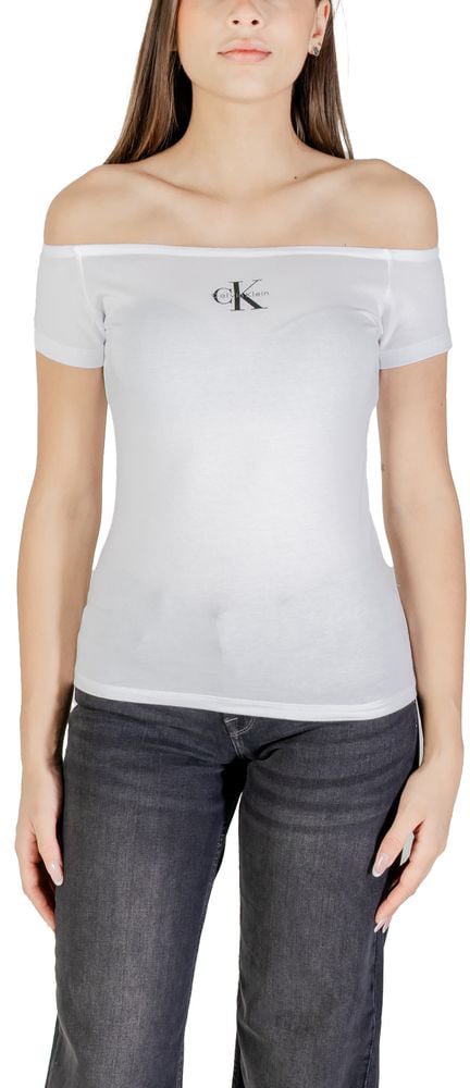 Calvin Klein Jeans White Cotton T-Shirt Wit