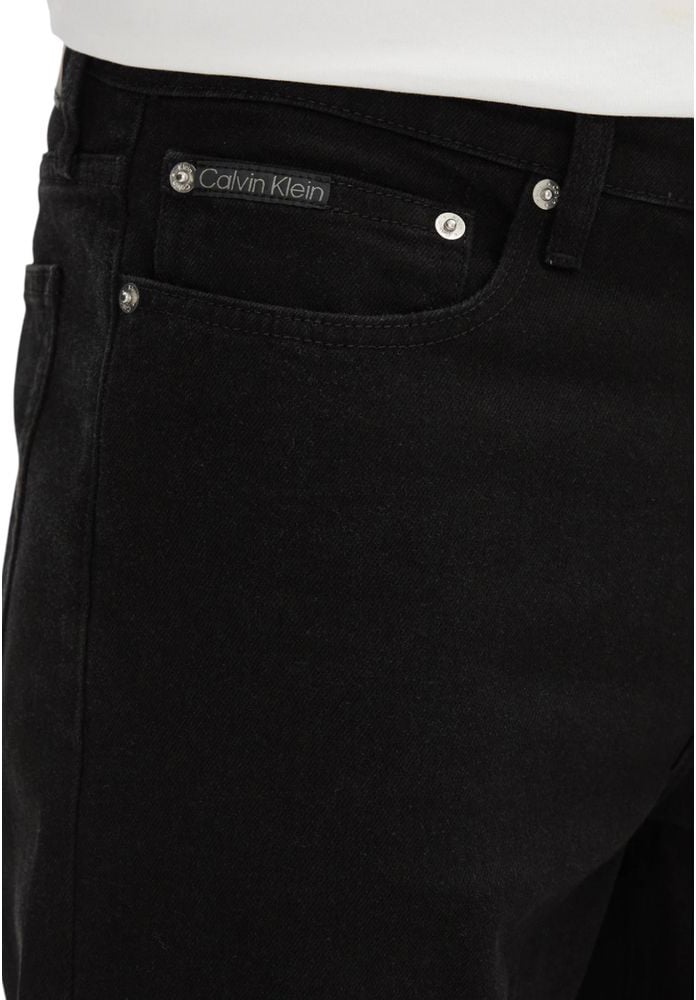 Calvin Klein Jeans Black Cotton Bermuda Shorts Zwart