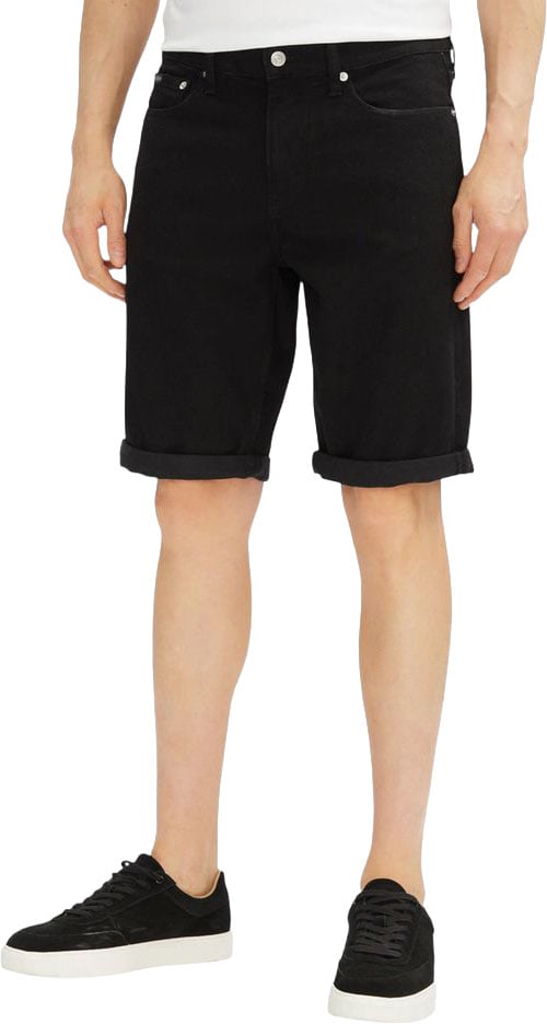 Calvin Klein Jeans Black Cotton Bermuda Shorts Zwart
