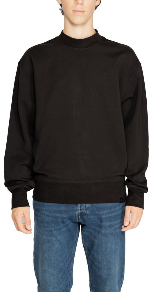 Calvin Klein Jeans Black Recycled Cotton Sweatshirt Zwart