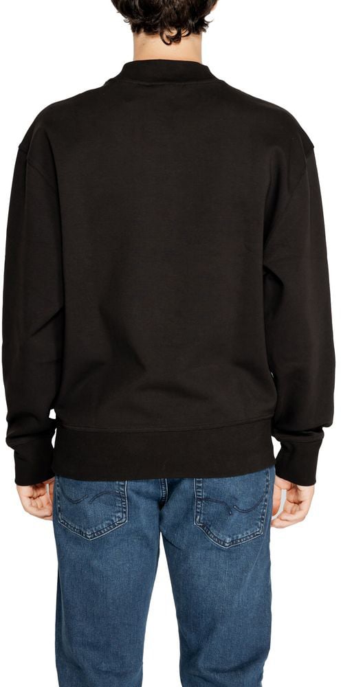 Calvin Klein Jeans Black Recycled Cotton Sweatshirt Zwart