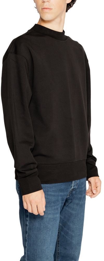 Calvin Klein Jeans Black Recycled Cotton Sweatshirt Zwart