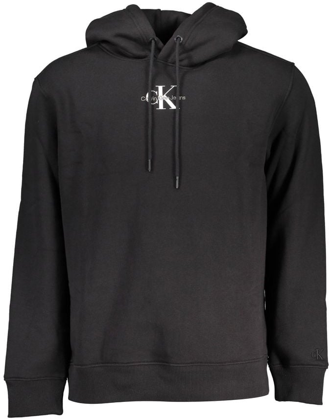 Calvin Klein Calvin Klein Black Cotton Men's Sweater Hoodie Zwart