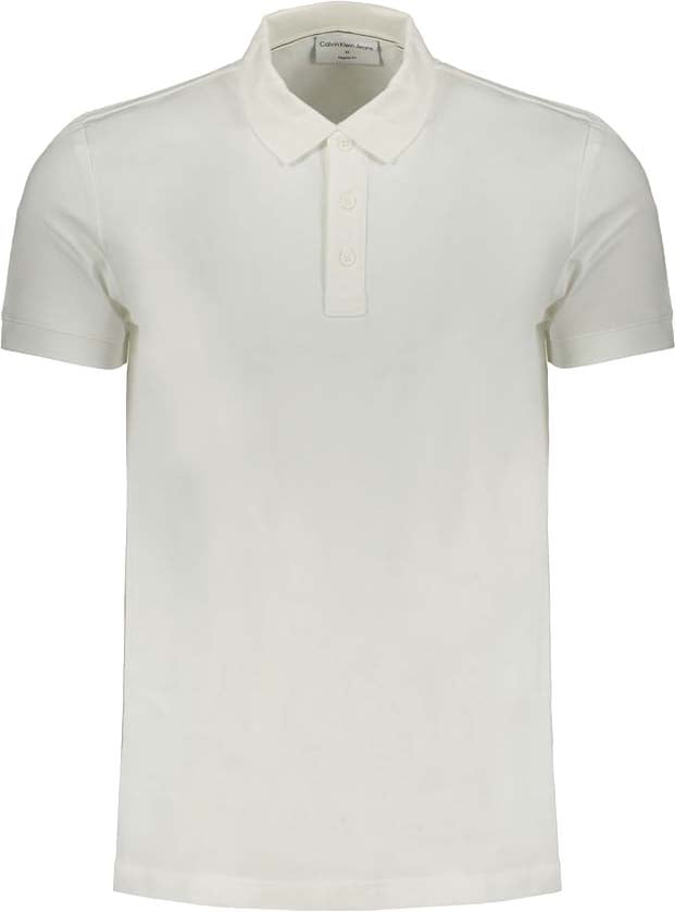 Calvin Klein Calvin Klein White Cotton Mens Polo Shirt Wit