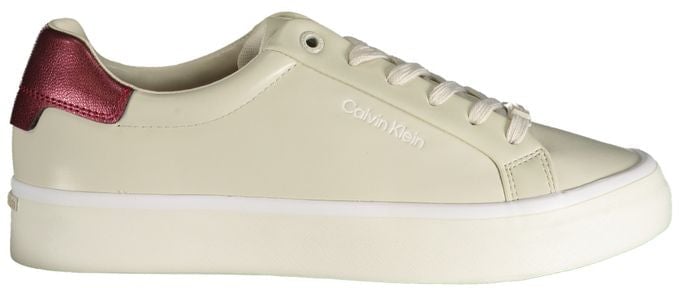 Calvin Klein Beige Leather Women Sneaker Beige