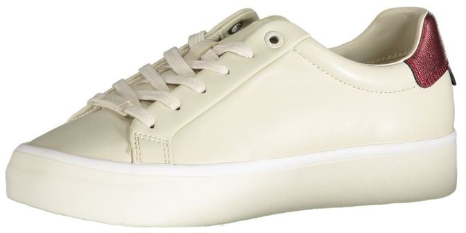 Calvin Klein Beige Leather Women Sneaker Beige