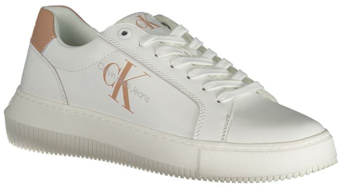 Calvin Klein White Leather Women Sneaker Wit