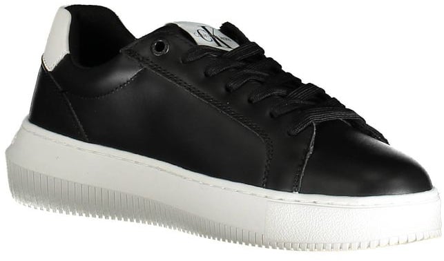 Calvin Klein Black Leather Women Sneaker Zwart