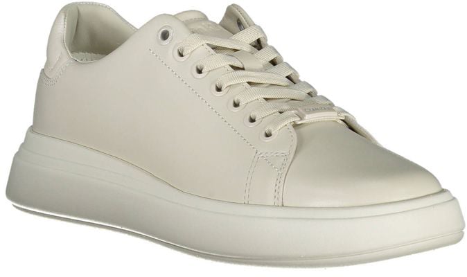 Calvin Klein Beige Leather Women Sneaker Beige