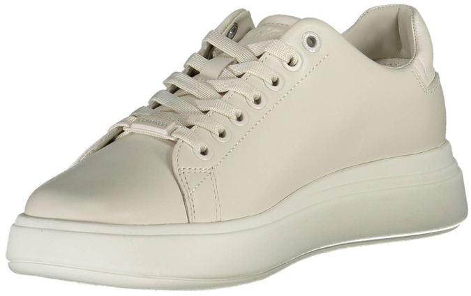 Calvin Klein Beige Leather Women Sneaker Beige