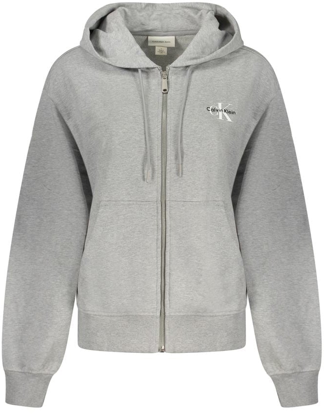 Calvin Klein Grigio Cotton Women's Hoodie Grijs