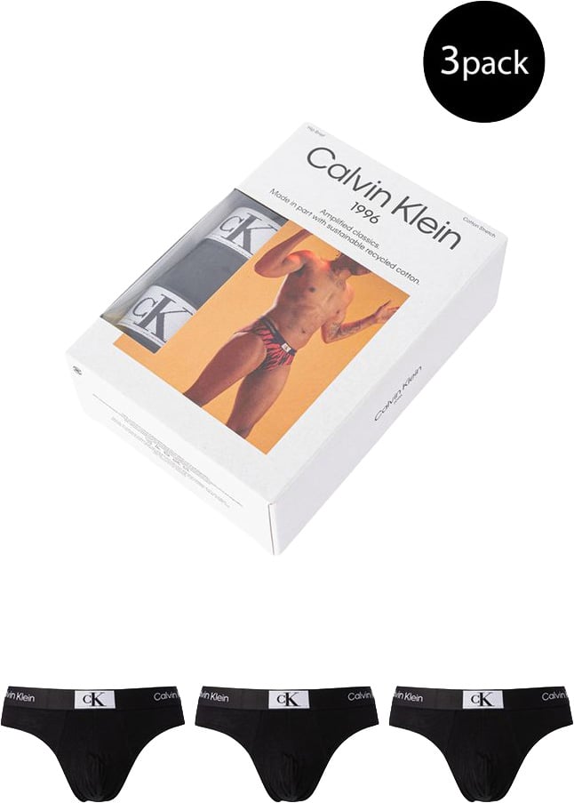 Calvin Klein Underwear Black Cotton Briefs Zwart