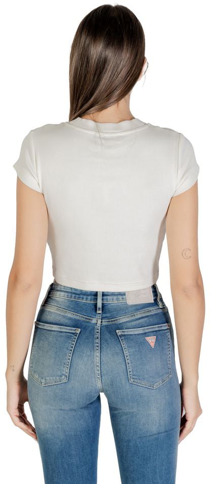 Calvin Klein Jeans Cream Cotton T-Shirt Beige