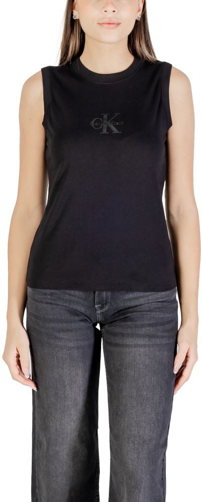 Calvin Klein Calvin Klein Jeans Black Cotton T-Shirt Zwart