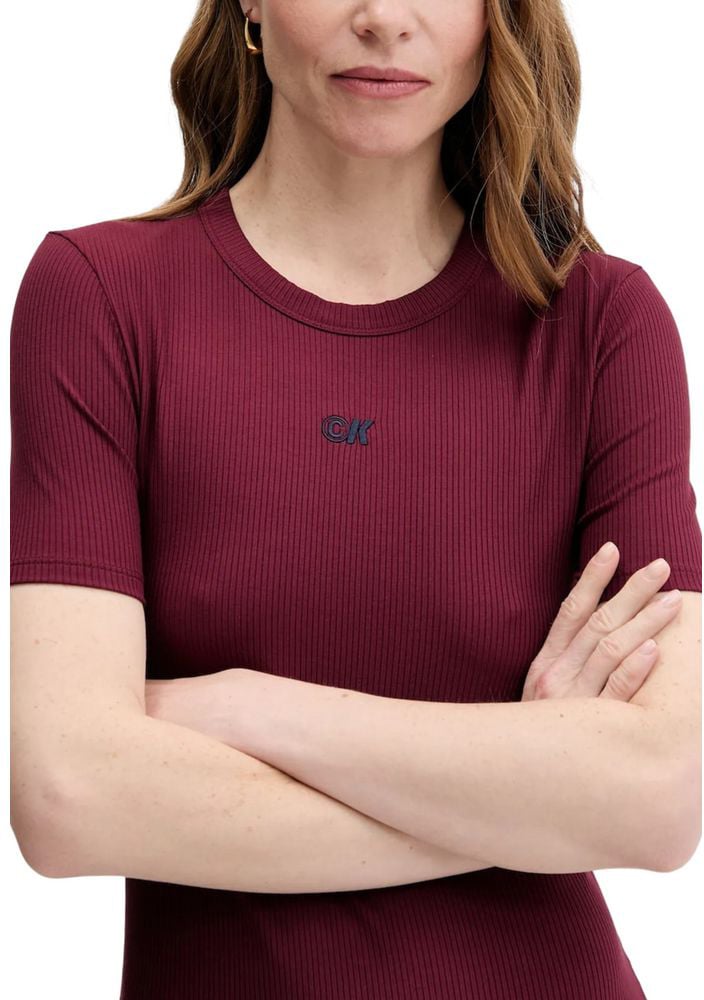 Calvin Klein Jeans Bordeaux Modal Long Dress Maroon