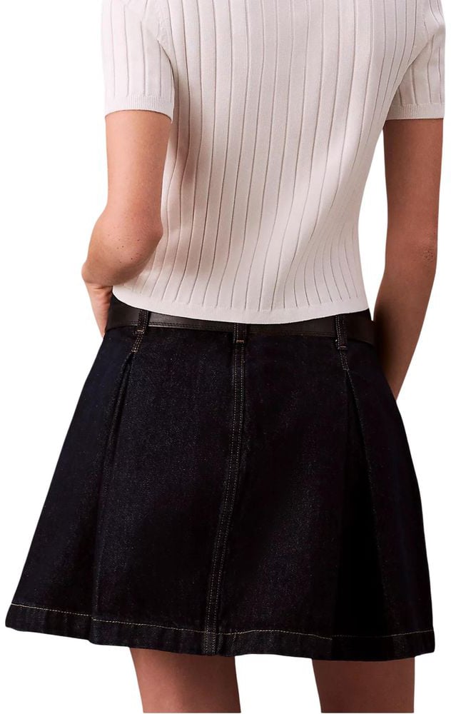 Calvin Klein Jeans Blue Cotton Mini Skirt Blauw