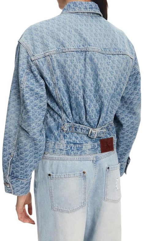 Calvin Klein Jeans Light Blue Cotton Denim Jacket Blauw