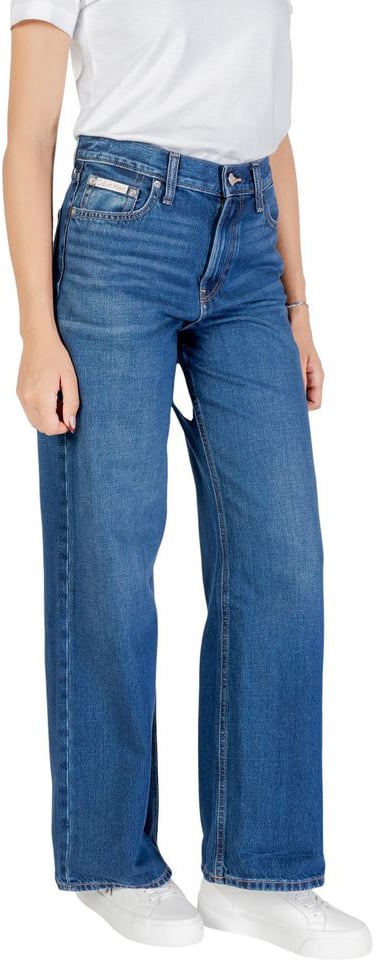 Calvin Klein Jeans Blue Cotton Boyfriend Jeans Blauw