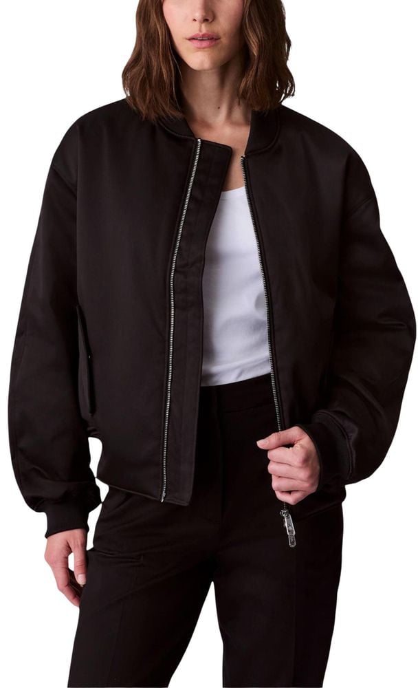 Calvin Klein Jeans Black Recycled Polyester Bomber Zwart