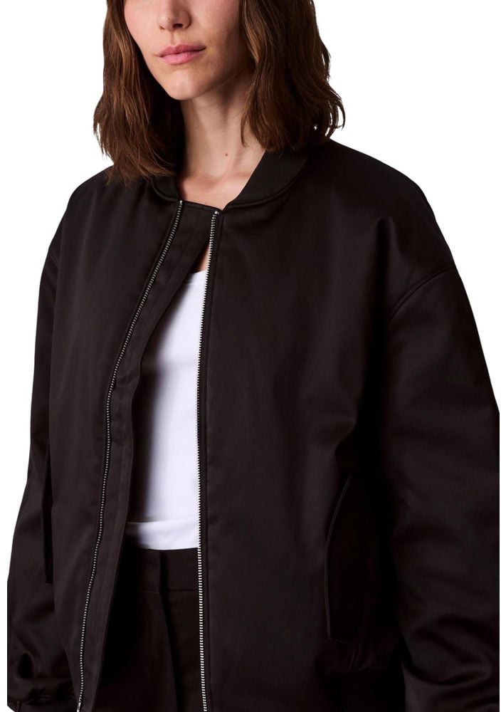 Calvin Klein Jeans Black Recycled Polyester Bomber Zwart
