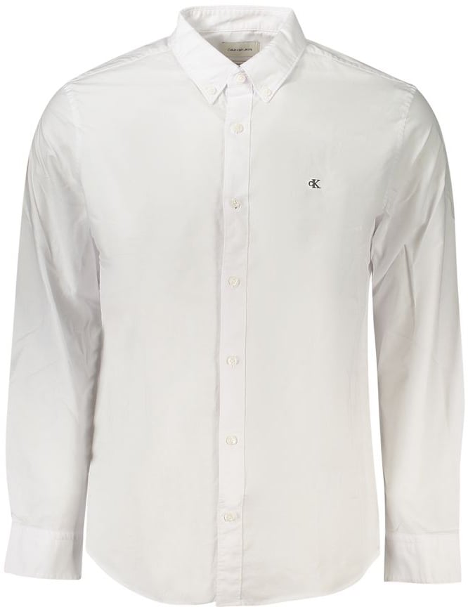 Calvin Klein Bianco Cotton Men Shirt Wit