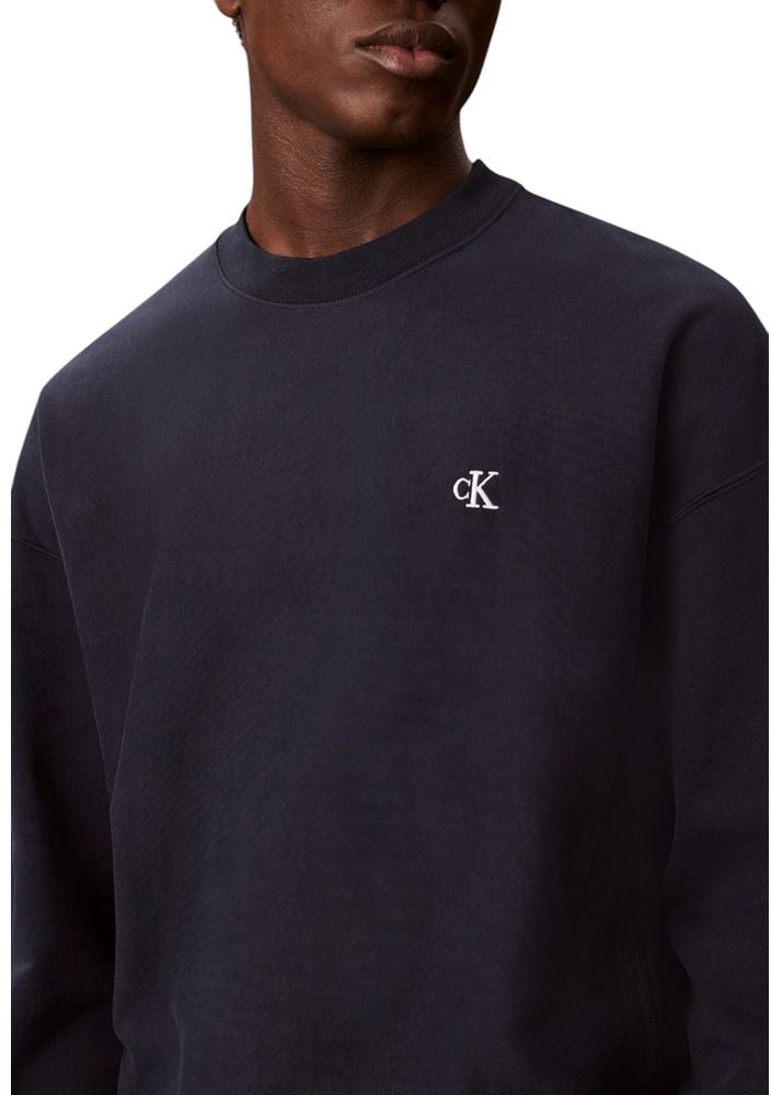 Calvin Klein Jeans Blue Cotton Sweatshirt Blauw