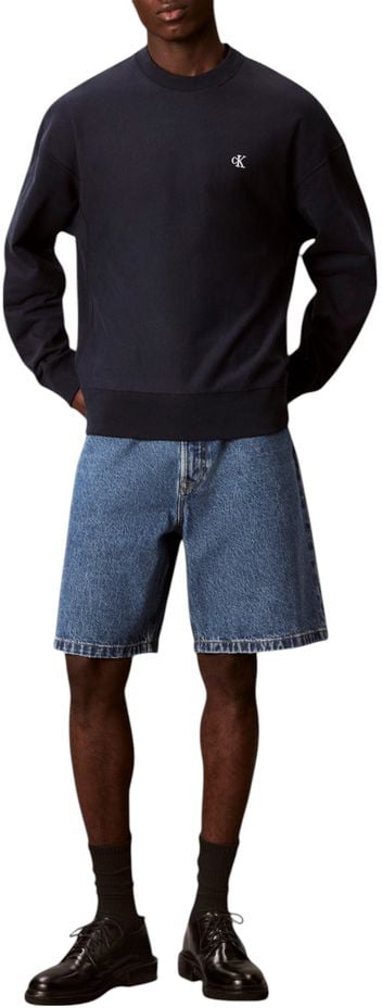 Calvin Klein Jeans Blue Cotton Sweatshirt Blauw