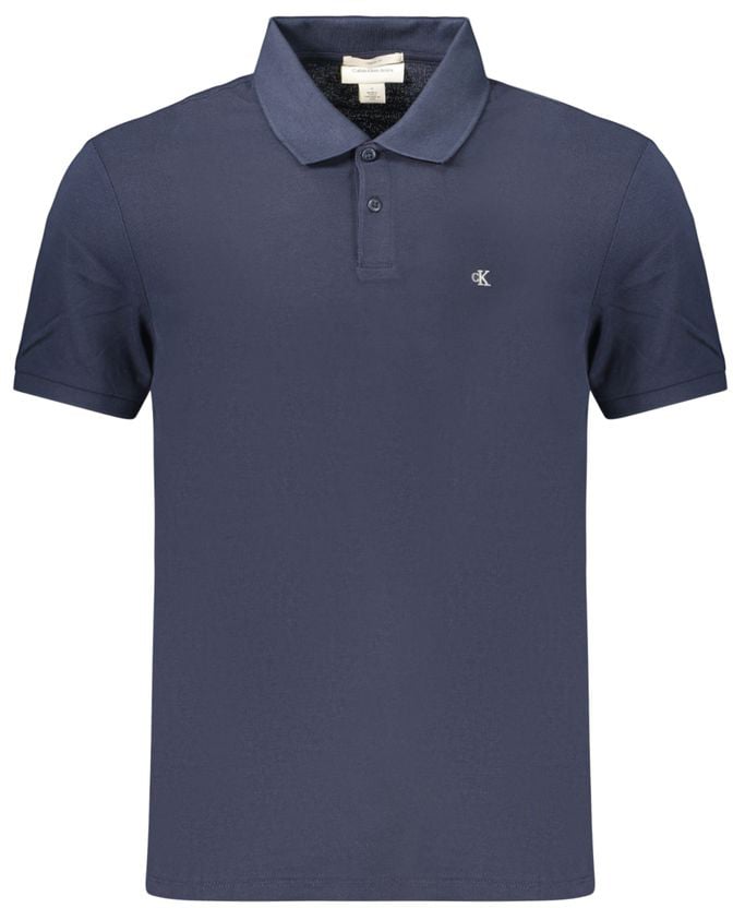 Calvin Klein Blue Cotton Men's Polo Shirt Blauw