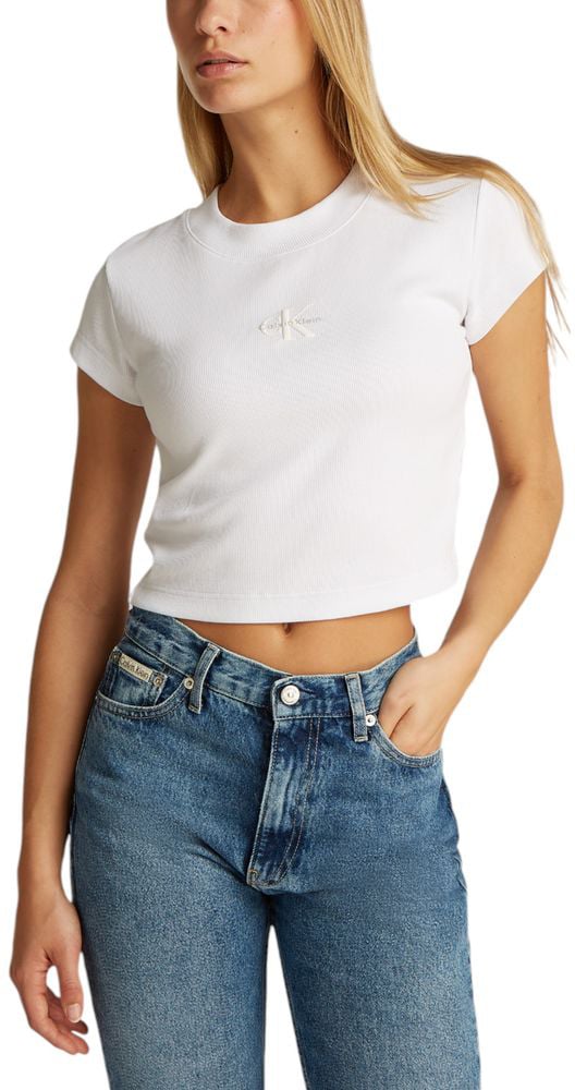 Calvin Klein Jeans White Cotton T-Shirt Wit