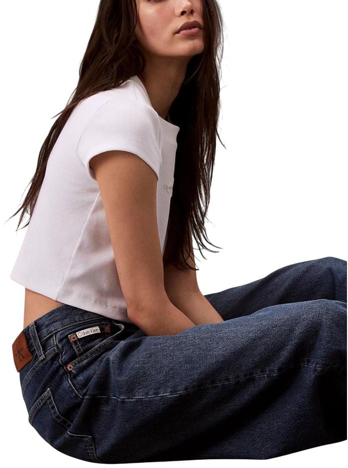 Calvin Klein Jeans Blue Recycled Cotton Bootcut Jeans Blauw